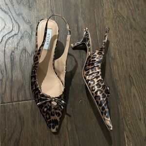 Steven New York Leopard Print Slingback Heels